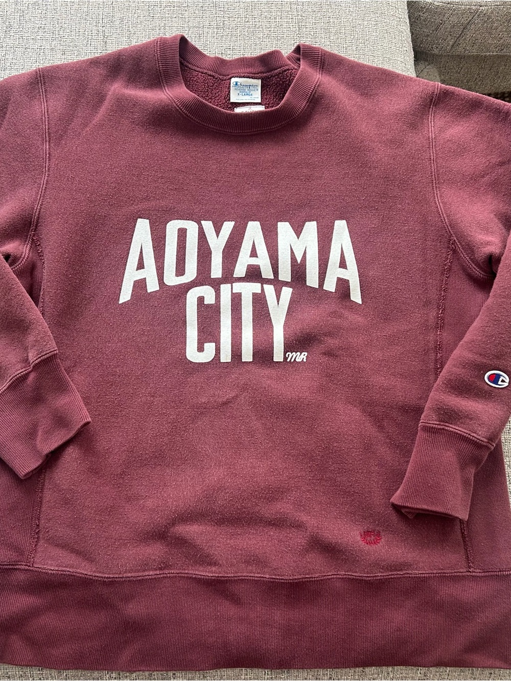 Champion x Gentle Man Maroon 'Aoyama City' Crewneck Sweater - Men's